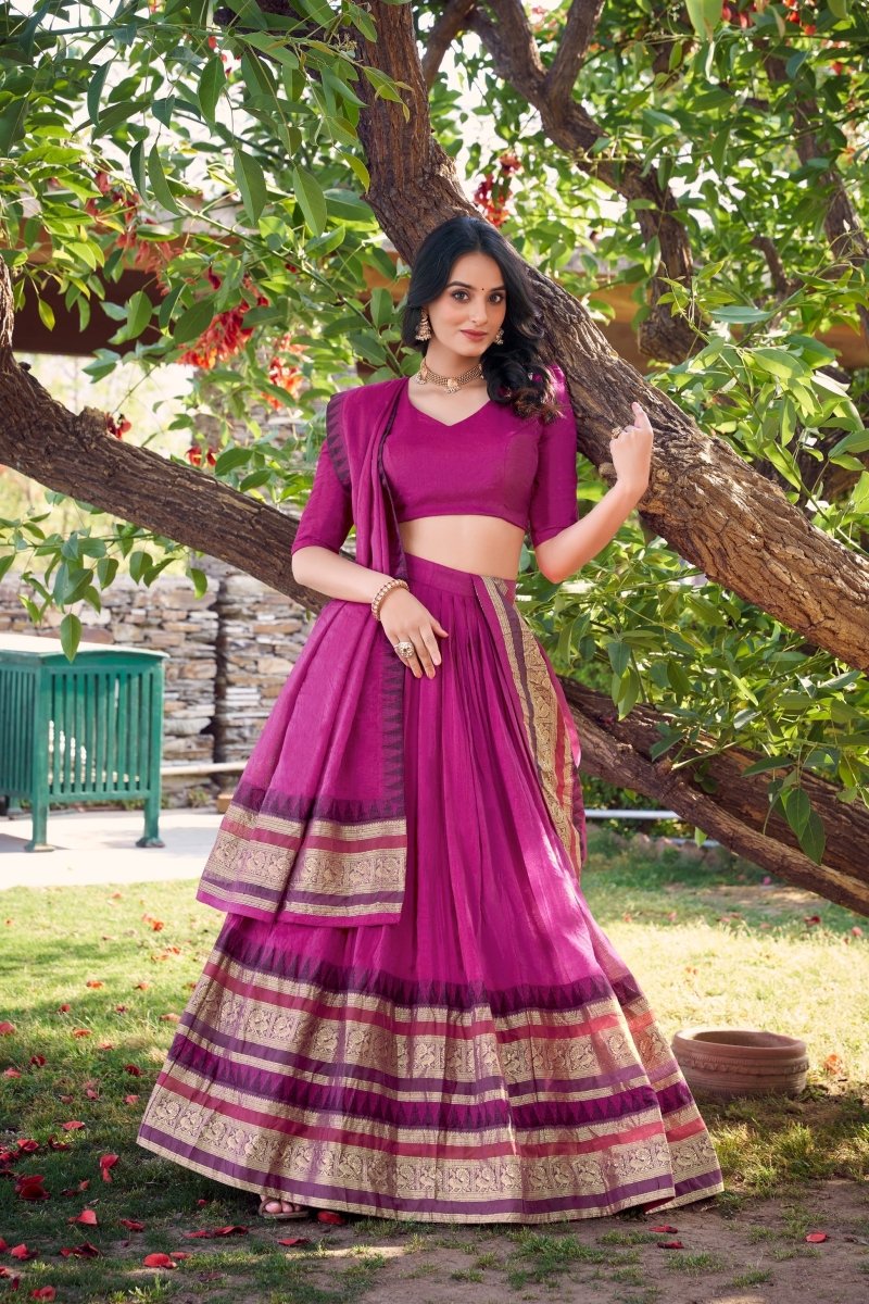 PURE CHANDERI LEHENGA CHOLI WITH DUPATTA (WDN125) 01 - suitswala