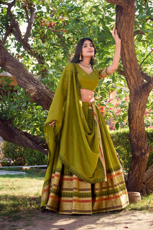 PURE CHANDERI LEHENGA CHOLI WITH DUPATTA (WDN125) 03 - suitswala