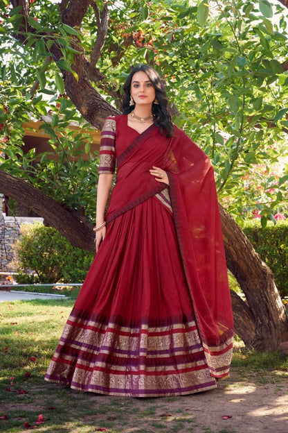 PURE CHANDERI LEHENGA CHOLI WITH DUPATTA (WDN125) - suitswala