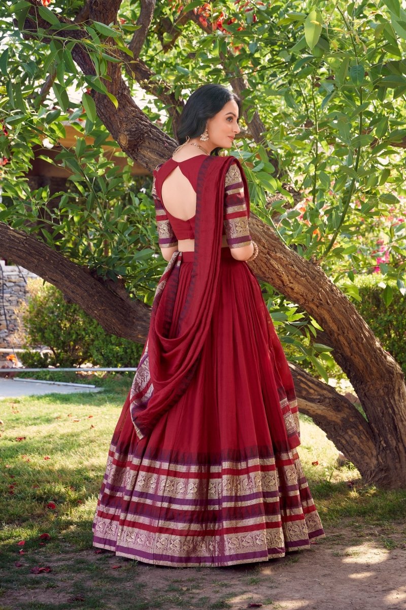 PURE CHANDERI LEHENGA CHOLI WITH DUPATTA (WDN125) - suitswala