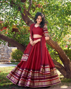 PURE CHANDERI LEHENGA CHOLI WITH DUPATTA (WDN125)