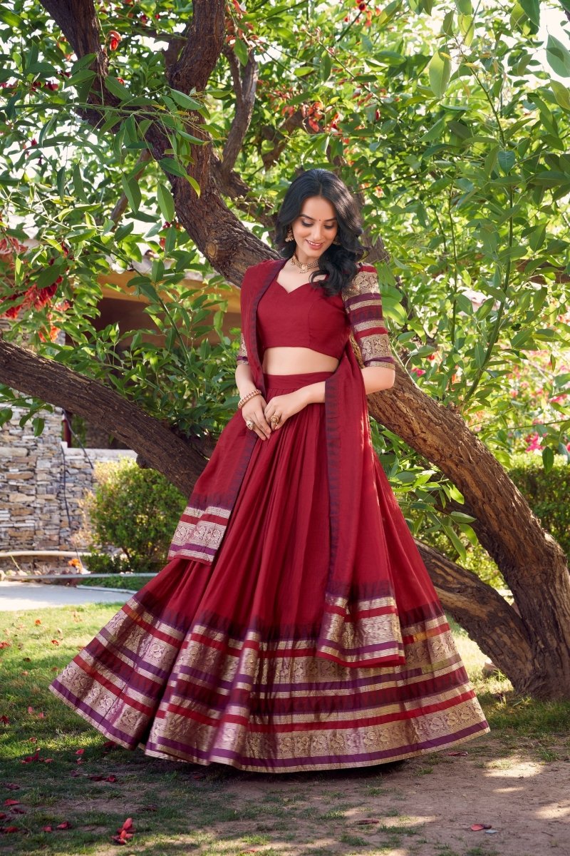PURE CHANDERI LEHENGA CHOLI WITH DUPATTA (WDN125) - suitswala