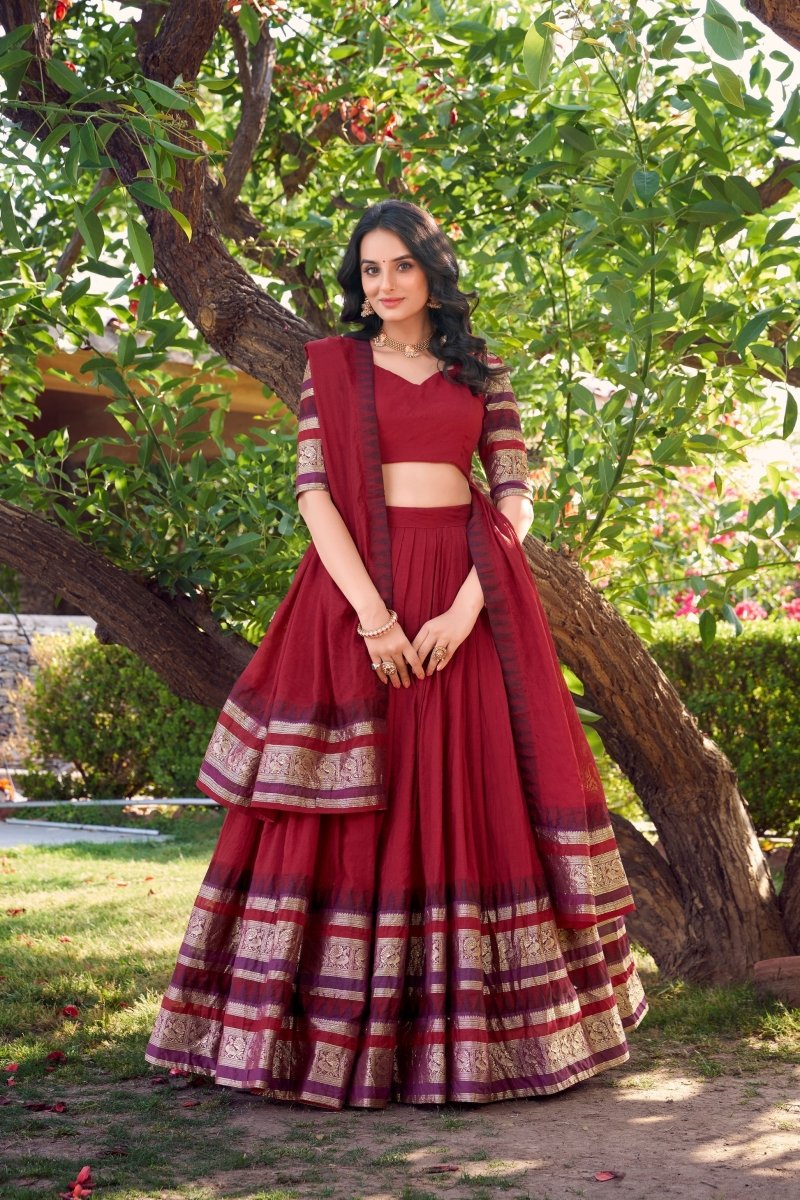 PURE CHANDERI LEHENGA CHOLI WITH DUPATTA (WDN125) - suitswala