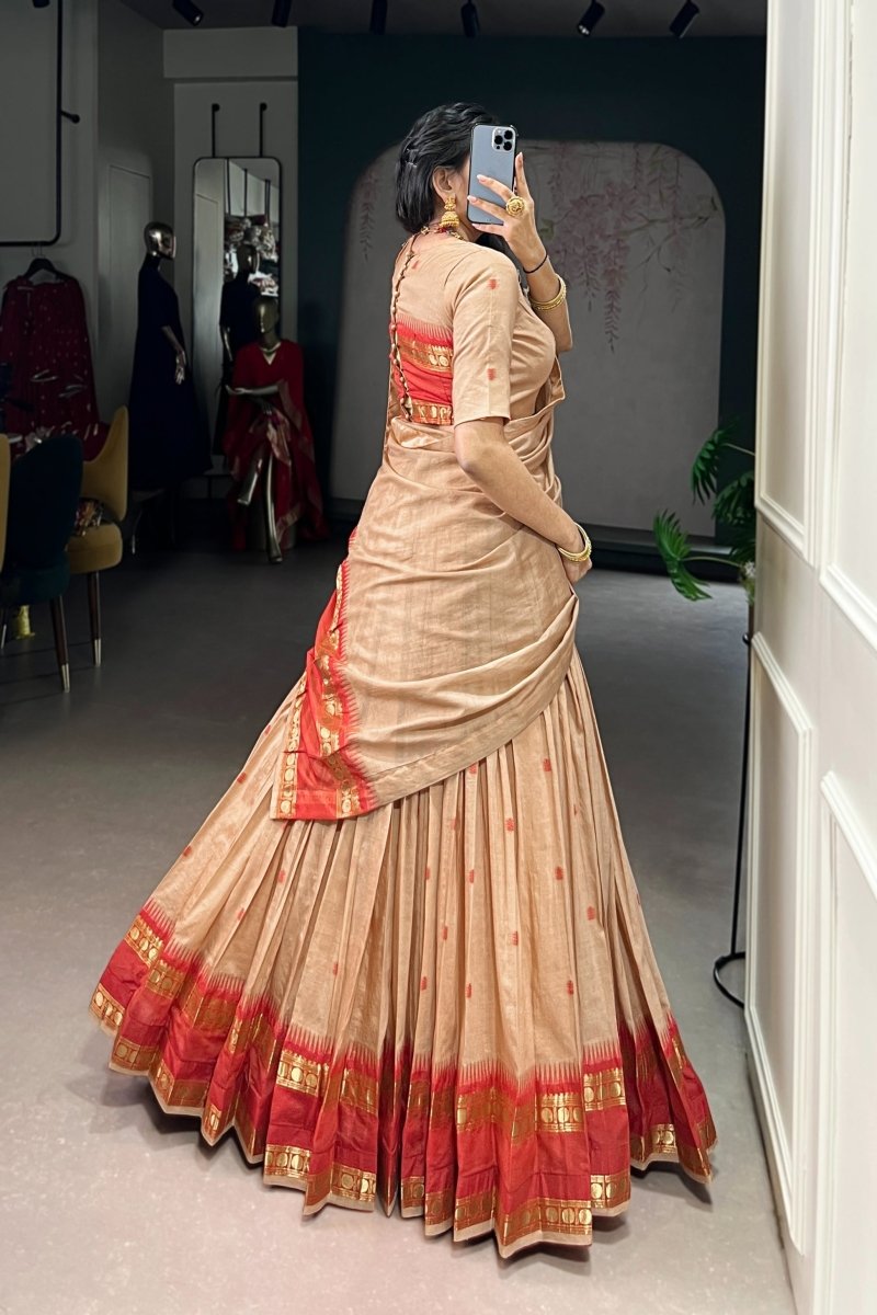 PURE CHANDERI ZARI WEAVING LEHENGA CHOLI WITH DUPATTA (WDN92) 02 - suitswala
