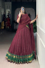 PURE CHANDERI ZARI WEAVING LEHENGA CHOLI WITH DUPATTA (WDN92) 03 - suitswala