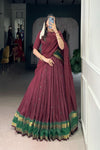 PURE CHANDERI ZARI WEAVING LEHENGA CHOLI WITH DUPATTA (WDN92) 03 - suitswala