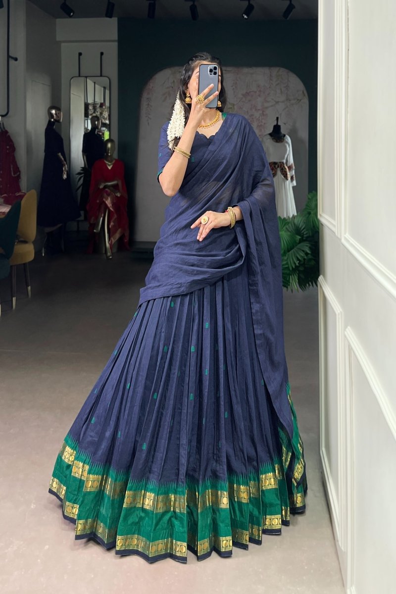 PURE CHANDERI ZARI WEAVING LEHENGA CHOLI WITH DUPATTA (WDN92) 04 - suitswala