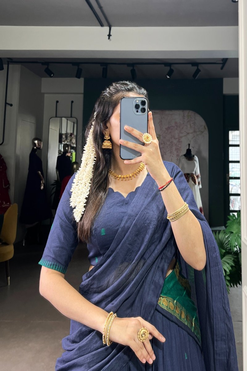 PURE CHANDERI ZARI WEAVING LEHENGA CHOLI WITH DUPATTA (WDN92) 04 - suitswala