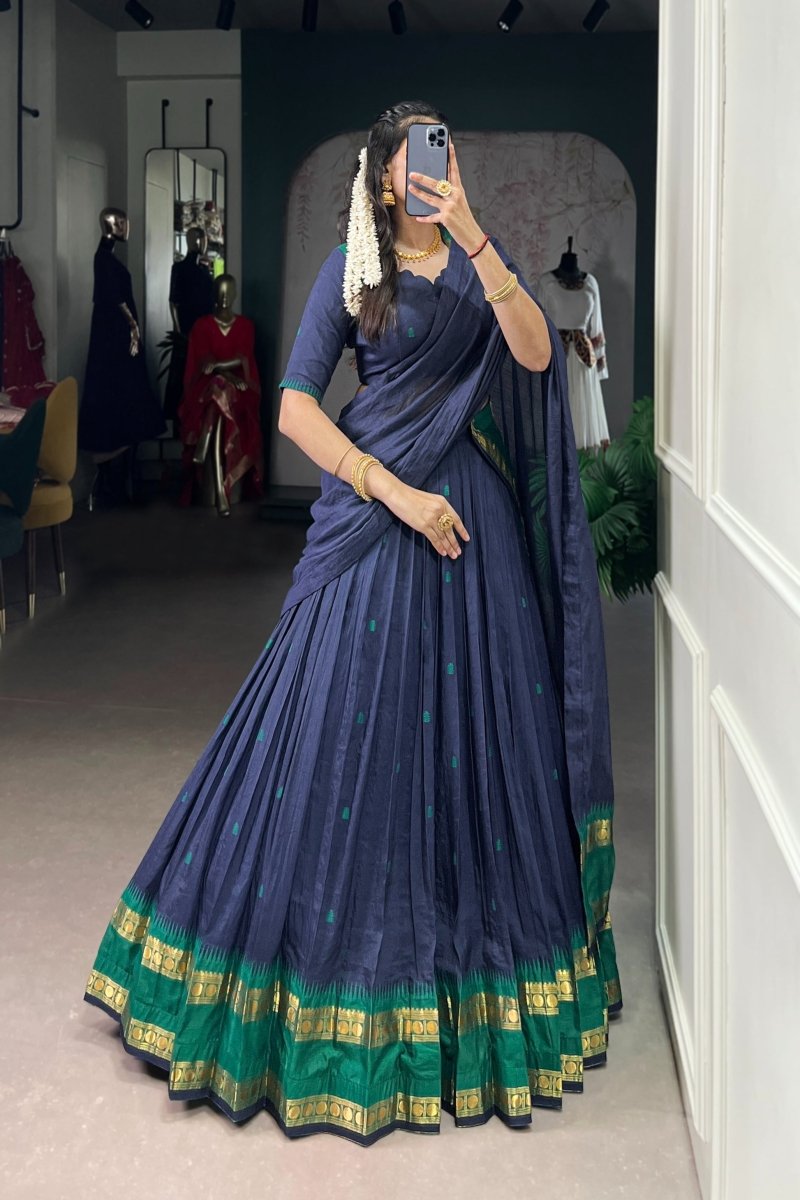 PURE CHANDERI ZARI WEAVING LEHENGA CHOLI WITH DUPATTA (WDN92) 04 - suitswala