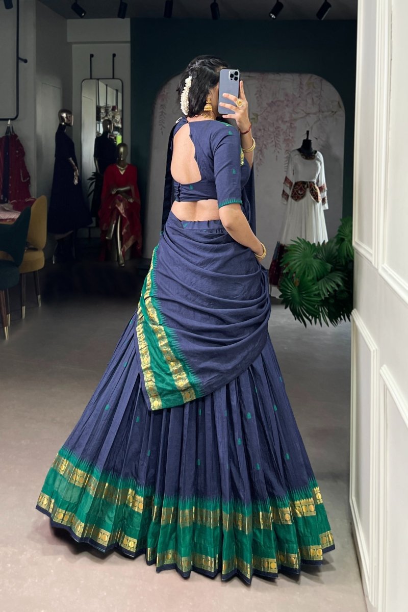 PURE CHANDERI ZARI WEAVING LEHENGA CHOLI WITH DUPATTA (WDN92) 04 - suitswala