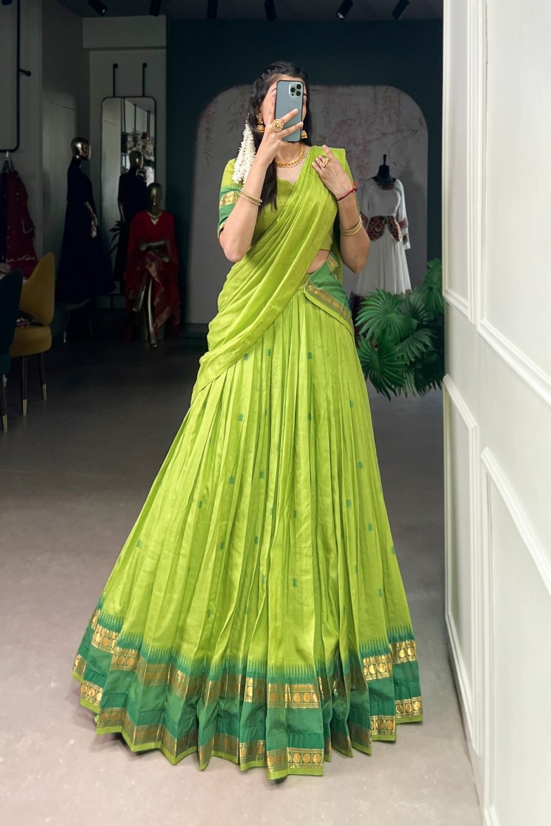 PURE CHANDERI ZARI WEAVING LEHENGA CHOLI WITH DUPATTA (WDN92) 06 - suitswala