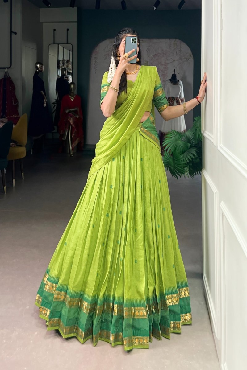 PURE CHANDERI ZARI WEAVING LEHENGA CHOLI WITH DUPATTA (WDN92) 06 - suitswala
