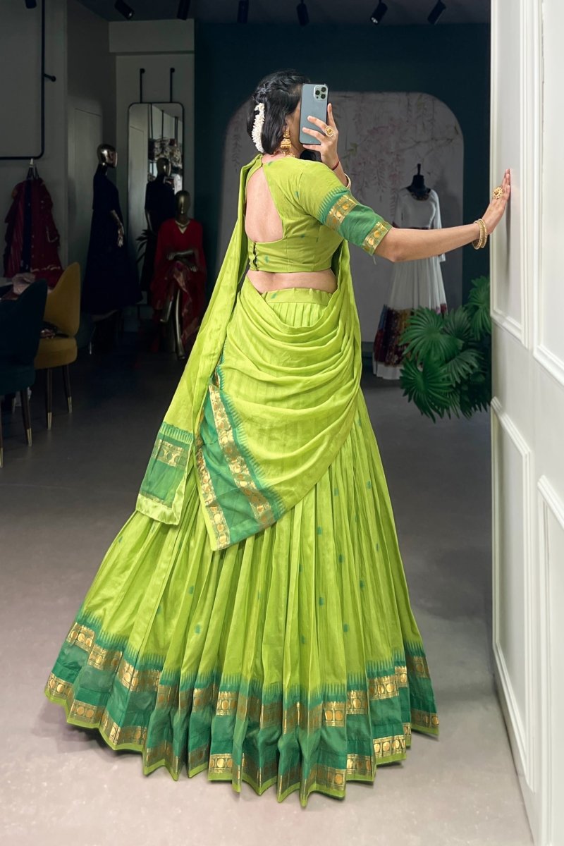 PURE CHANDERI ZARI WEAVING LEHENGA CHOLI WITH DUPATTA (WDN92) 06 - suitswala