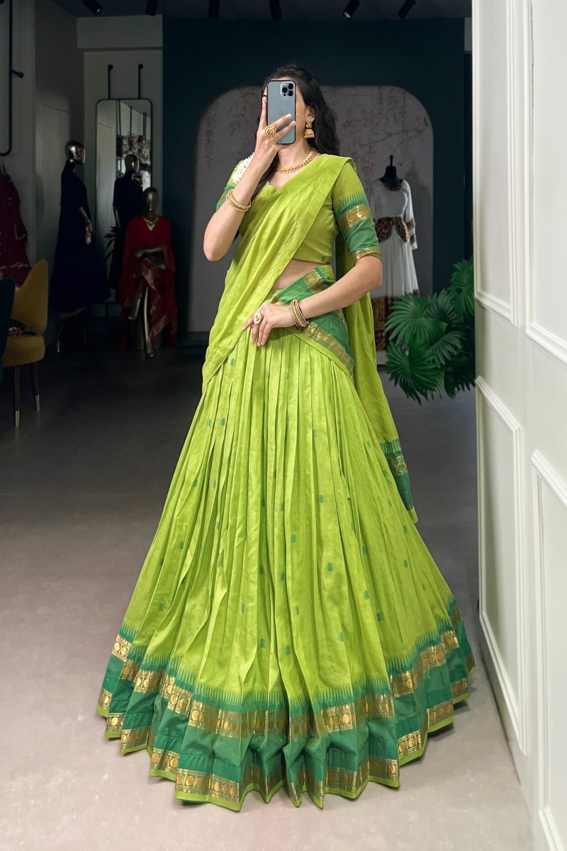PURE CHANDERI ZARI WEAVING LEHENGA CHOLI WITH DUPATTA (WDN92) 06 - suitswala