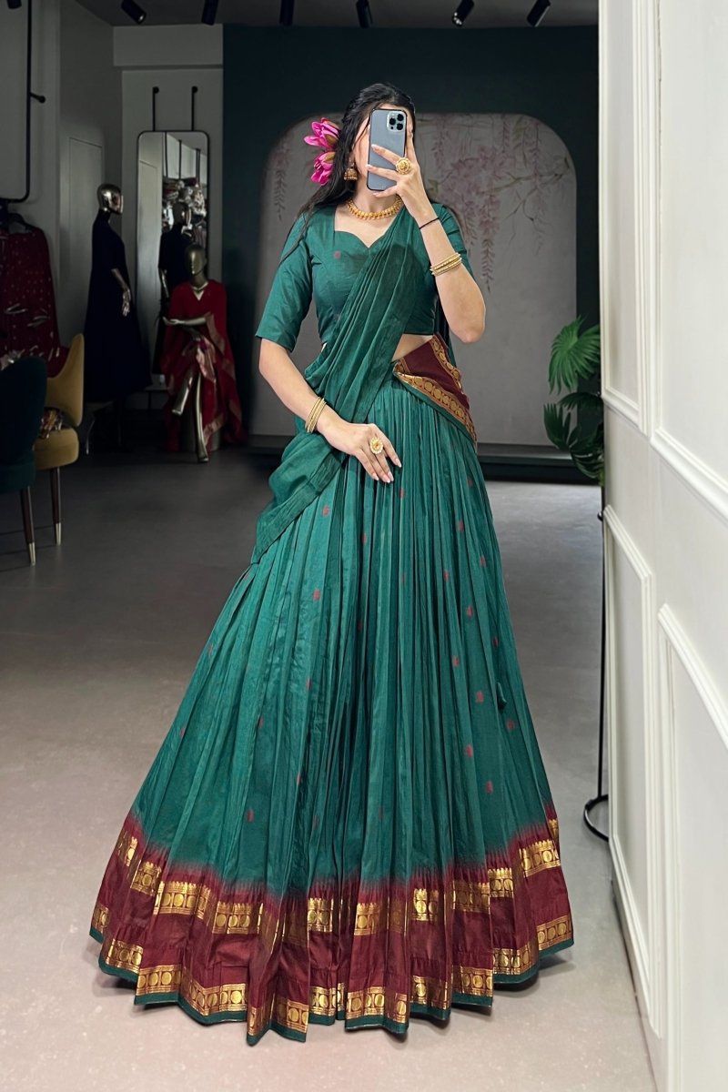 PURE CHANDERI ZARI WEAVING LEHENGA CHOLI WITH DUPATTA (WDN92) 07 - suitswala