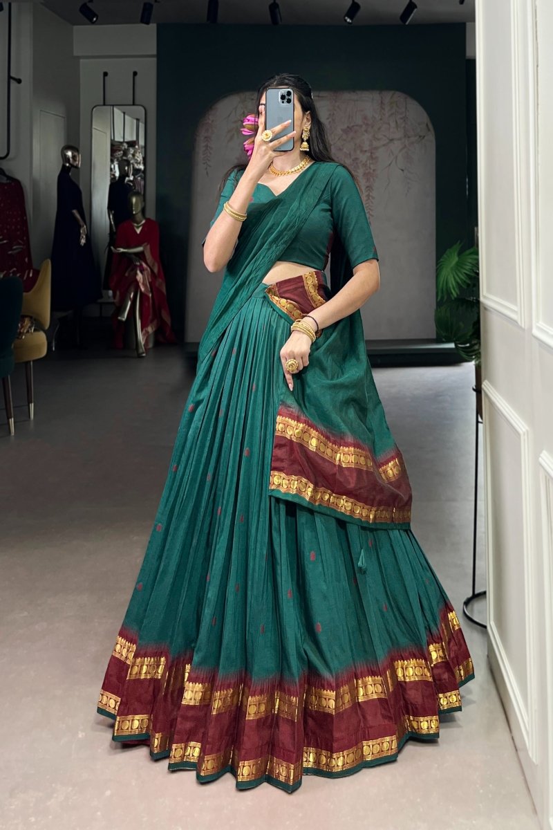 PURE CHANDERI ZARI WEAVING LEHENGA CHOLI WITH DUPATTA (WDN92) 07 - suitswala