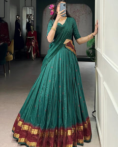 PURE CHANDERI ZARI WEAVING LEHENGA CHOLI WITH DUPATTA (WDN92) 07