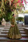 PURE CHANDERI ZARI WEAVING LEHENGA CHOLI WITH SEQUINS EMBROIDERED DUPATTA (WDN88) - suitswala