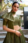 PURE CHANDERI ZARI WEAVING LEHENGA CHOLI WITH SEQUINS EMBROIDERED DUPATTA (WDN88) - suitswala