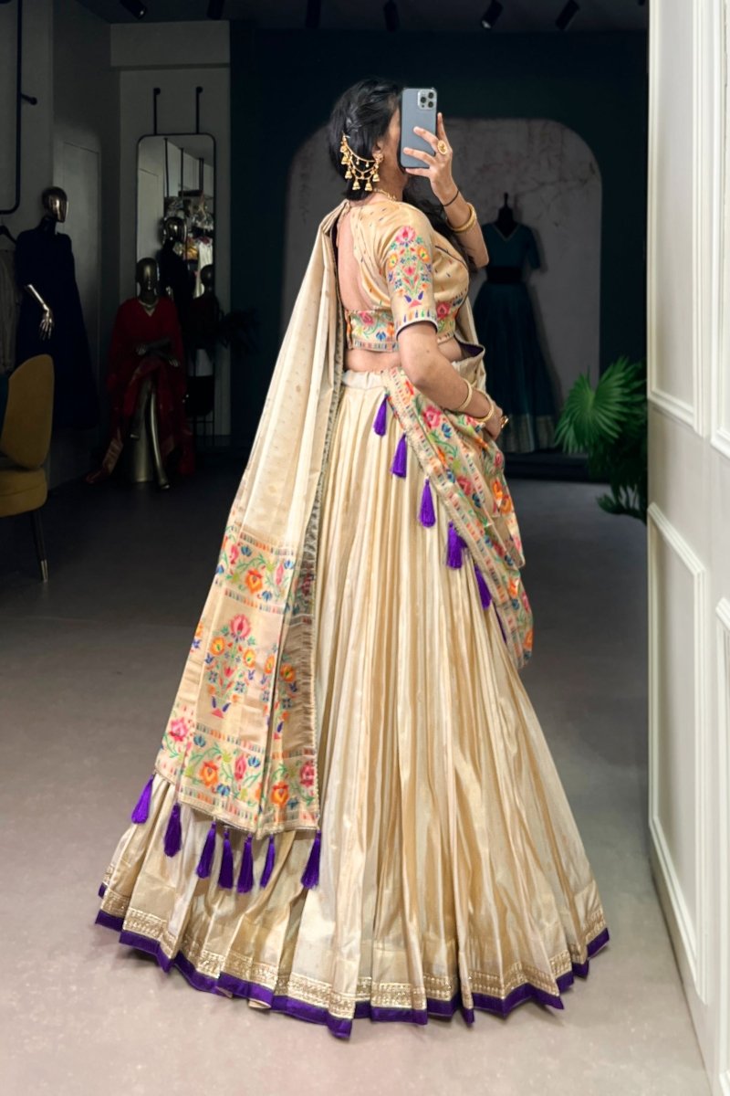 SHIMER PAITHANI ZARI WEAVING LEHENGA CHOLI WITH DUPATTA (WDN96) 02 - suitswala
