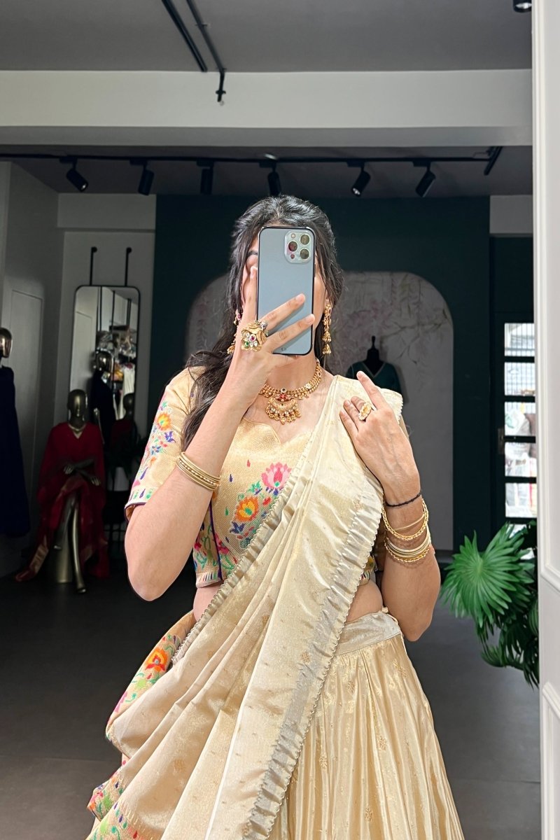 SHIMER PAITHANI ZARI WEAVING LEHENGA CHOLI WITH DUPATTA (WDN96) 02 - suitswala