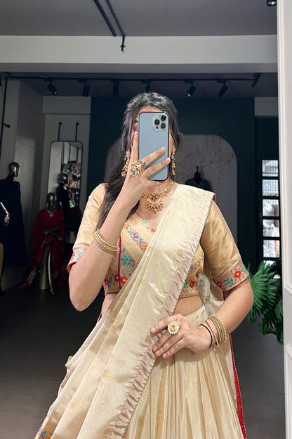 SHIMER PAITHANI ZARI WEAVING LEHENGA CHOLI WITH DUPATTA (WDN96) - suitswala