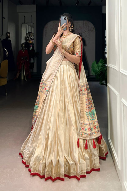 SHIMER PAITHANI ZARI WEAVING LEHENGA CHOLI WITH DUPATTA (WDN96) - suitswala