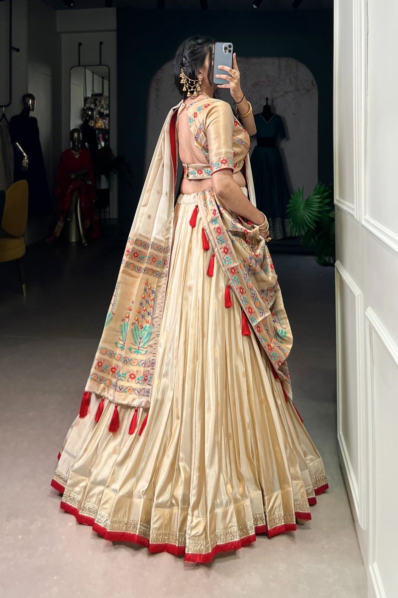SHIMER PAITHANI ZARI WEAVING LEHENGA CHOLI WITH DUPATTA (WDN96) - suitswala