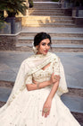 SILVER GLOSY SEQUINS EMBROIDERED LEHENGA CHOLI WITH DUPATTA (WDN120) - suitswala