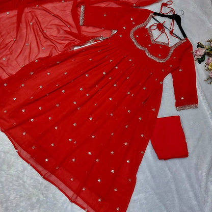 Step into effortless charm with our exclusive 3 - piece set – crafted for comfort, stitched with grace. (NFRSD05) - suitswala