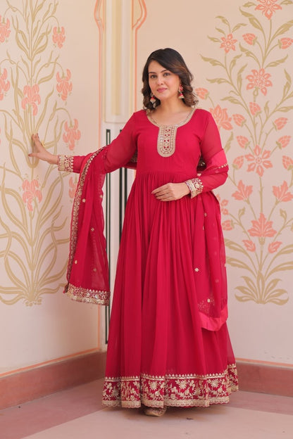 TILTON FESTIVAL SELLING BLOOMING GEORGETTE EMBROIDERED GOWN WITH DUPATTA (WDN55) 02 - suitswala