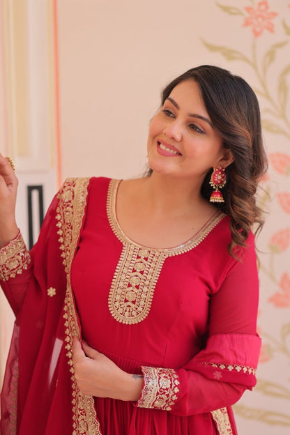 TILTON FESTIVAL SELLING BLOOMING GEORGETTE EMBROIDERED GOWN WITH DUPATTA (WDN55) 02 - suitswala