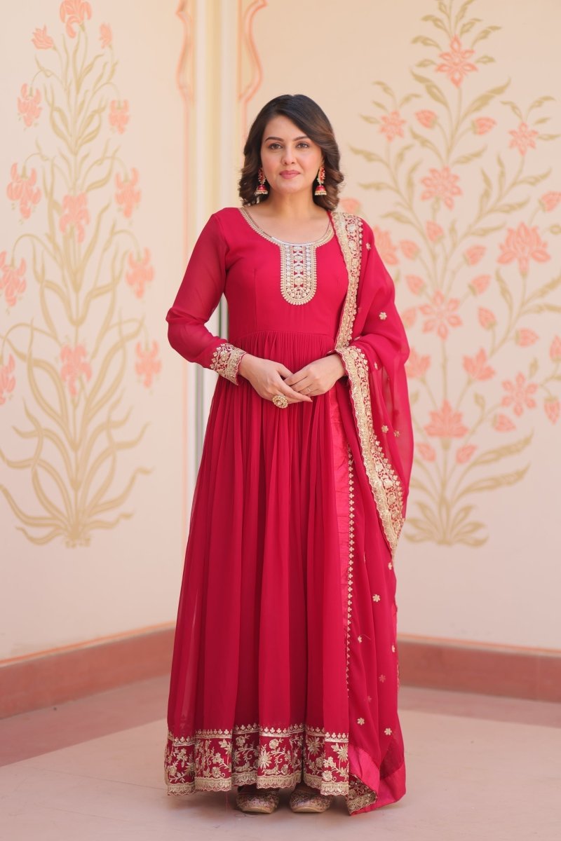 TILTON FESTIVAL SELLING BLOOMING GEORGETTE EMBROIDERED GOWN WITH DUPATTA (WDN55) 02 - suitswala