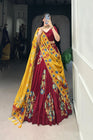 TUSSAR SILK LEHENGA CHOLI WITH DUPATA (WDN124) 01 - suitswala
