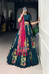 TUSSAR SILK LEHENGA CHOLI WITH DUPATA (WDN124) 02 - suitswala