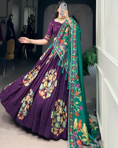 TUSSAR SILK LEHENGA CHOLI WITH DUPATA (WDN124) 03