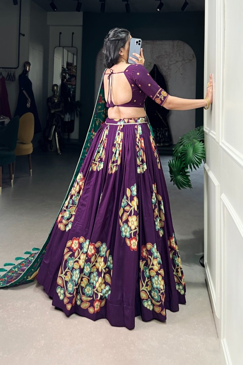 TUSSAR SILK LEHENGA CHOLI WITH DUPATA (WDN124) 03 - suitswala
