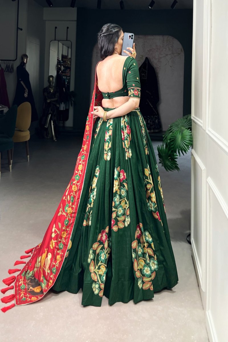 TUSSAR SILK LEHENGA CHOLI WITH DUPATA (WDN124) - suitswala