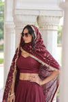 VICHITRA SILK HEAVY SEQUINS AND TREAD EMBROIDERED LEHENGA CHOLI WITH DUPATTA (WDN87) 01 - suitswala