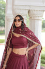 VICHITRA SILK HEAVY SEQUINS AND TREAD EMBROIDERED LEHENGA CHOLI WITH DUPATTA (WDN87) 01 - suitswala