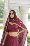 VICHITRA SILK HEAVY SEQUINS AND TREAD EMBROIDERED LEHENGA CHOLI WITH DUPATTA (WDN87) 01 - suitswala