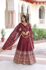 VICHITRA SILK HEAVY SEQUINS AND TREAD EMBROIDERED LEHENGA CHOLI WITH DUPATTA (WDN87) 01 - suitswala