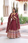 VICHITRA SILK HEAVY SEQUINS AND TREAD EMBROIDERED LEHENGA CHOLI WITH DUPATTA (WDN87) 01 - suitswala