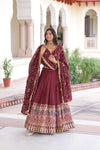 VICHITRA SILK HEAVY SEQUINS AND TREAD EMBROIDERED LEHENGA CHOLI WITH DUPATTA (WDN87) 01 - suitswala