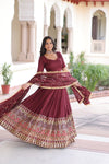 VICHITRA SILK HEAVY SEQUINS AND TREAD EMBROIDERED LEHENGA CHOLI WITH DUPATTA (WDN87) 01 - suitswala