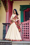 VICHITRA SILK THREAD EMBROIDERED AND KALAMKARI PRINTED LEHENGA CHOLI WITH DUPATTA (WDN89) 01 - suitswala