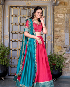 VICHITRA SILK ZARI WEAVINGWORK LEHENGA CHOLI WITH DUPATTA (WDN126) 01