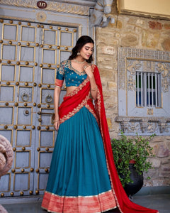 VICHITRA SILK ZARI WEAVINGWORK LEHENGA CHOLI WITH DUPATTA (WDN126) 03