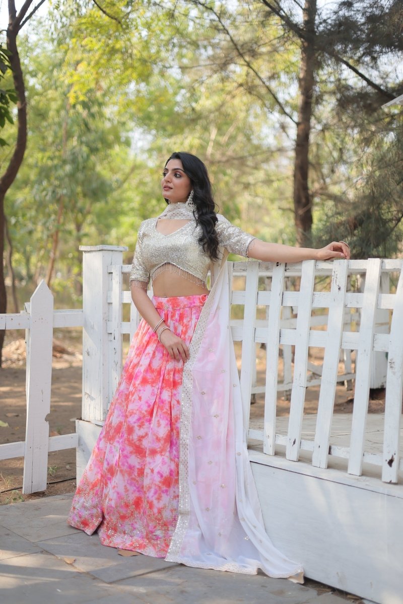 WEDDING SPECIAL FAUX GEORGETTE HEAVY SEQUINS EMBROIDERED LEHENGA CHOLI (WDN113) - suitswala