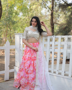 WEDDING SPECIAL FAUX GEORGETTE HEAVY SEQUINS EMBROIDERED LEHENGA CHOLI (WDN113)